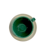 Altea Espresso Cup and Saucer, Green and Cream