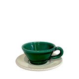 Altea Espresso Cup and Saucer, Green and Cream