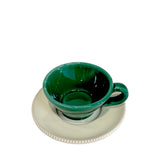 Altea Espresso Cup and Saucer, Green and Cream