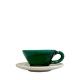 Altea Espresso Cup and Saucer, Green and Cream