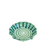 Scalloped Ceramic Aperitivo Bowl, Mint, Sea Green, White