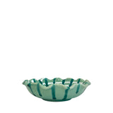 Scalloped Ceramic Aperitivo Bowl, Mint, Sea Green, White