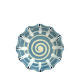 Scalloped Ceramic Aperitivo Bowl, Blue, Cream, White