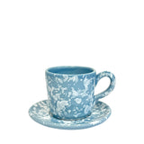 Schizzato Coffee Cup and Saucer, Blu e Bianco