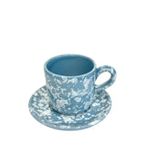 Schizzato Coffee Cup and Saucer, Blu e Bianco