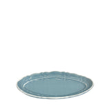 Vacanza Small Ceramic Scalloped Oval Plate, Blue
