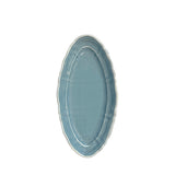 Vacanza Small Ceramic Scalloped Oval Plate, Blue