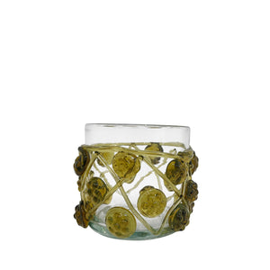 Hand-blown glass water tumblers, gold, set of 2 - Mallorca, Spain