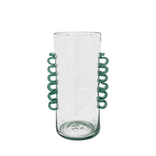 Load image into Gallery viewer, Hand-blown glass vase with sea green detail - Mallorca, Spain