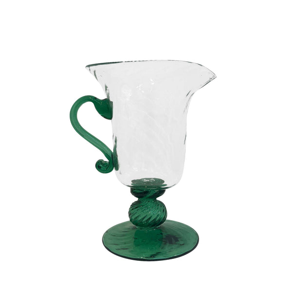 Hand-blown glass water jug, sea green - Mallorca, Spain