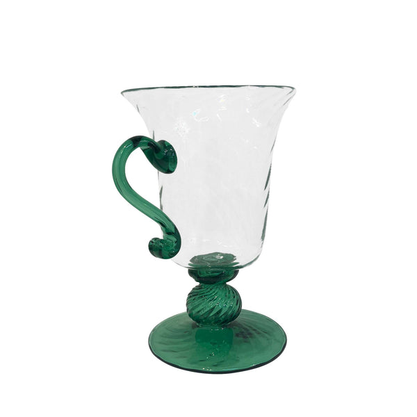 Hand-blown glass water jug, sea green - Mallorca, Spain