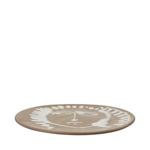 ALEX AND TRAHANAS X THE THINKING TRAVELLER, Large Face Serving Plate, Beige - Puglia, Italy
