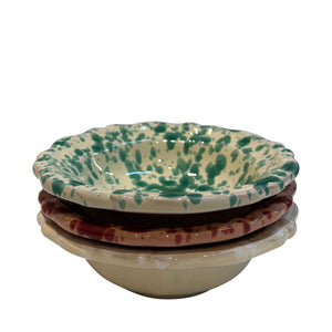 Schizzato Ceramic Scalloped Bowls, Set of 3 - Puglia, Italy