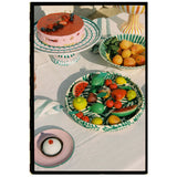Spirale Ceramic Cake Stand, Green & Pink