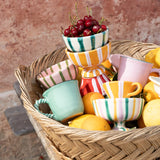 Dolce Ceramic Coffee Cup and Saucer, Mint