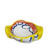 Apulian Ceramic Basket, Puglia Italy - Red, Blue, Yellow