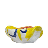 Apulian Ceramic Basket, Puglia Italy - Red, Blue, Yellow