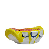 Apulian Ceramic Basket, Puglia Italy - Red, Blue, Yellow