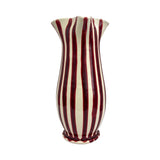 Ceramic Lido Pinch Vase, Burgundy