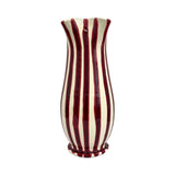 Ceramic Lido Pinch Vase, Burgundy