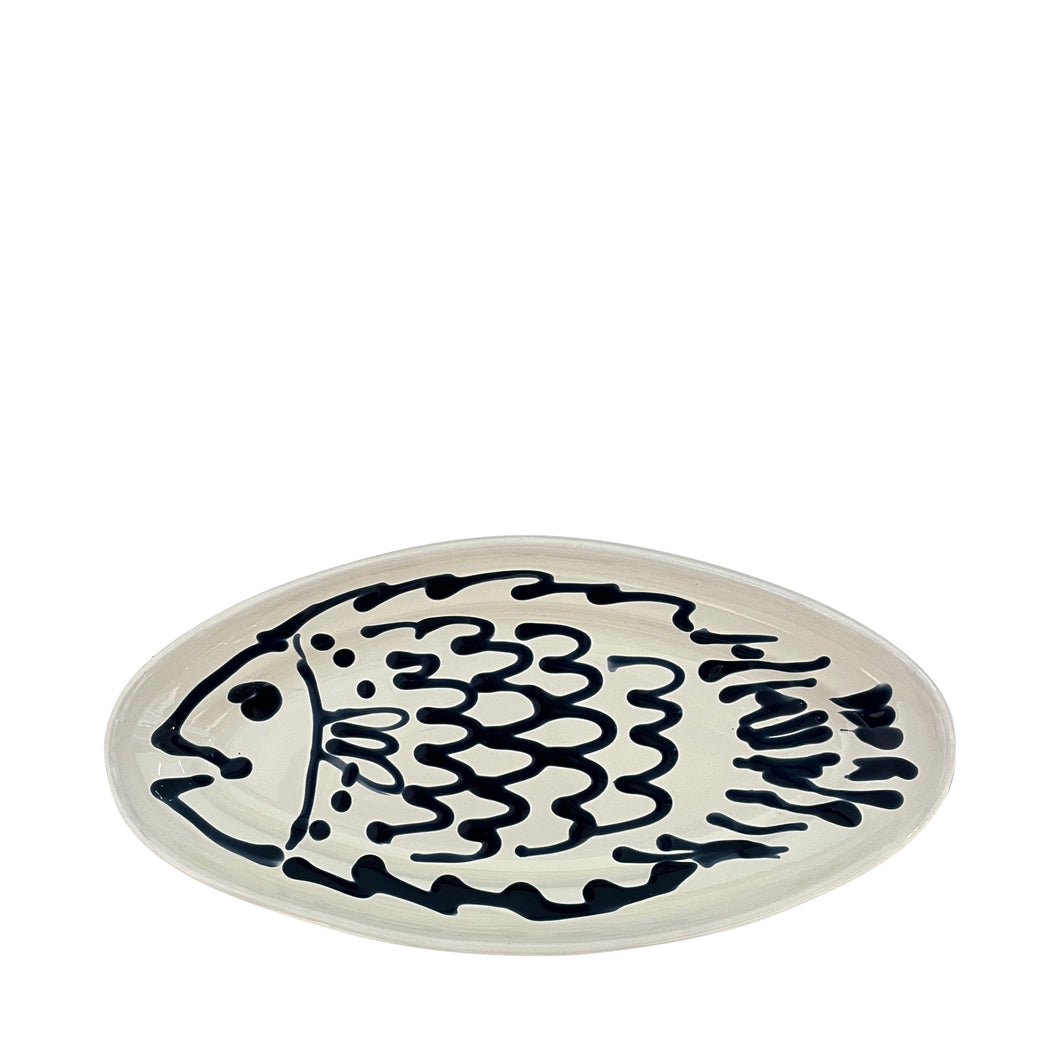 Fish Ceramic Oval Aperitivo Plate - Puglia, Italy