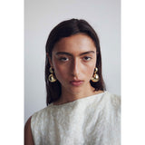LO X ALEX AND TRAHANAS  Large Double Link Chifferi Earrings, Brass