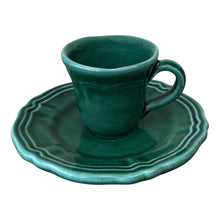 Load image into Gallery viewer, Deia Ceramic Espresso Cup and Saucer, Green - Puglia Italy
