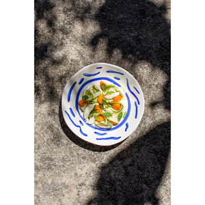Apulian Waves ceramic bowl, Blue - Puglia, Italy