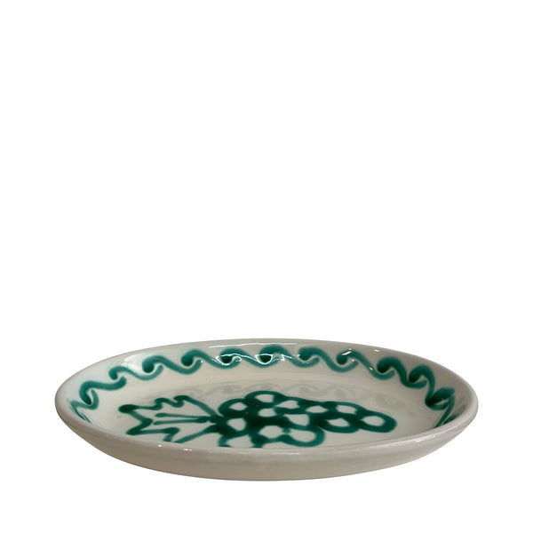 Medium Ceramic Green Grape Oval Plate - Puglia, Italy