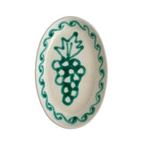 Medium Ceramic Green Grape Oval Plate