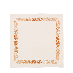 Hand printed napkins, tan, set of 4 - Emilia-Romagna, Italy