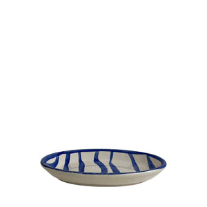 Small ceramic Ripple oval plate, Blue - Puglia, Italy