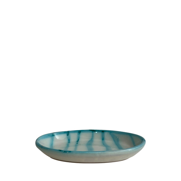 Small ceramic Ripple oval plate, Ocean Wash - Puglia, Italy