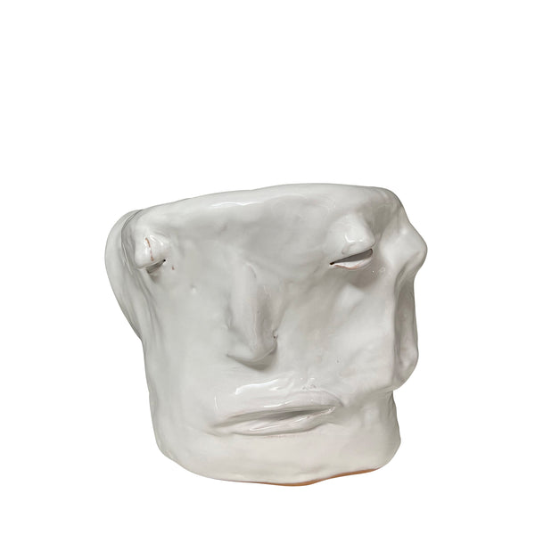 Ceramic Head Sculpture, White, Puglia, Italy - Alberto