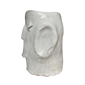 Ceramic Head Sculpture, White, Puglia, Italy - Antonio