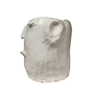 Ceramic Head Sculpture, White, Puglia, Italy - Emeliano