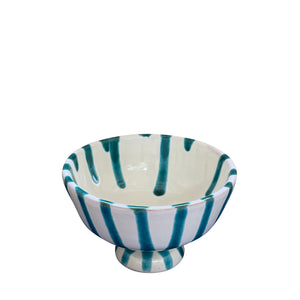 Lido Ceramic Dessert Cup, green and cream - Puglia, Italy