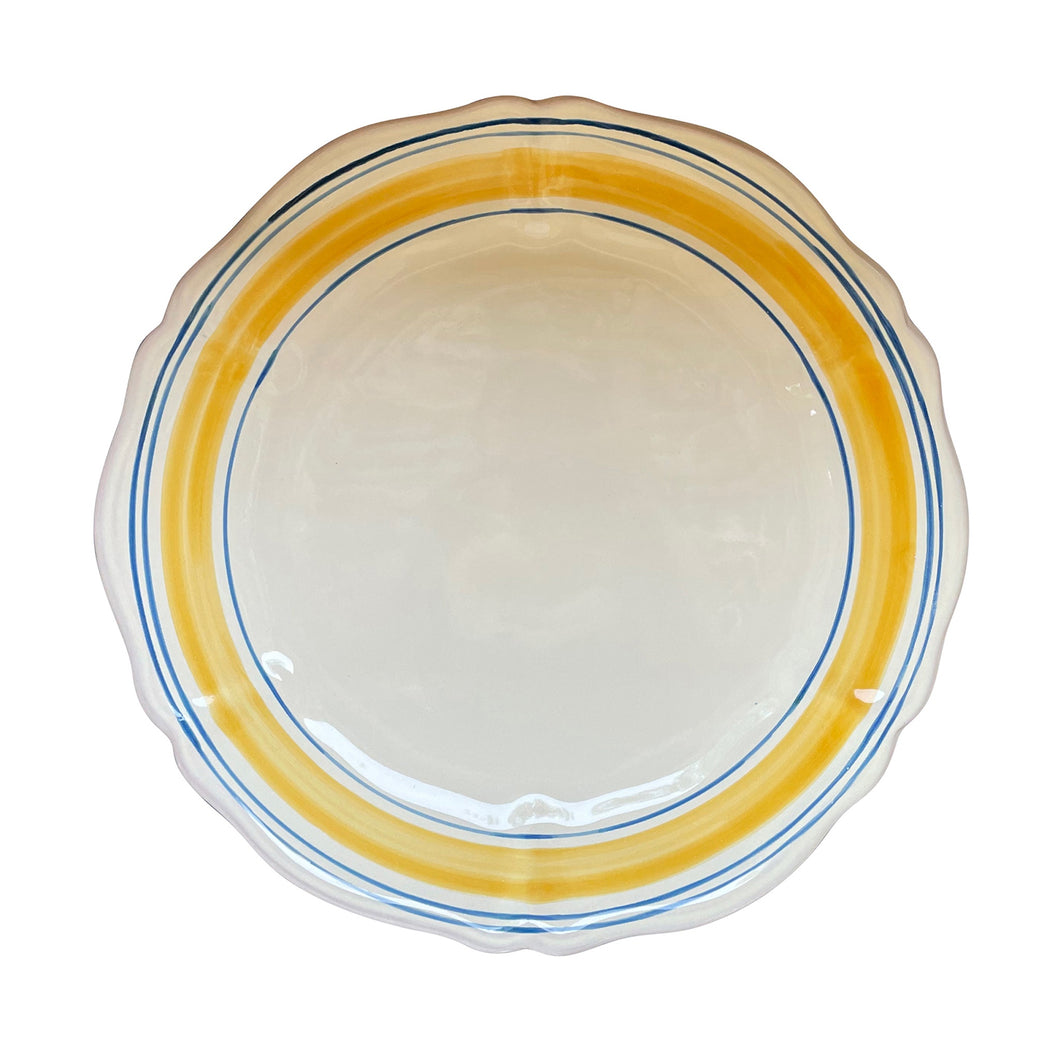 Spiaggia Ceramic Main Plates, cream, yellow and blue - Puglia, Italy