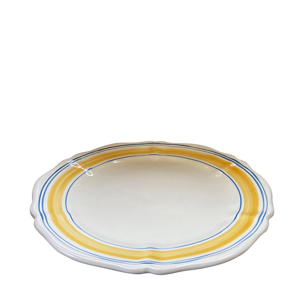 Spiaggia Ceramic Main Plates, cream, yellow and blue - Puglia, Italy