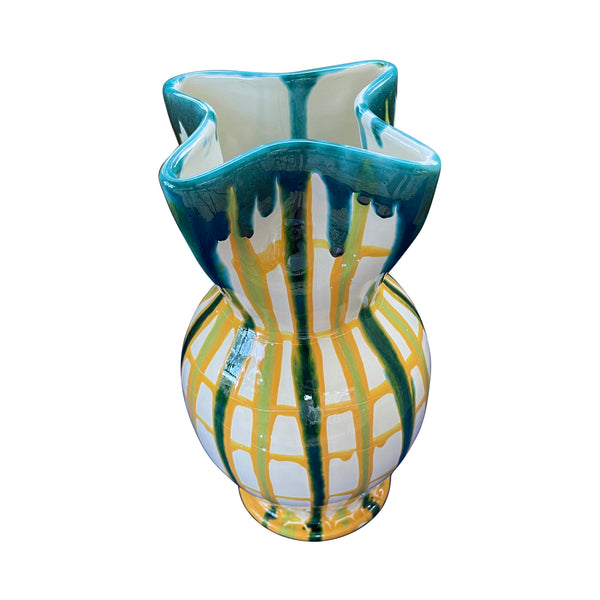 Parasol Ceramic Double Pinch Vase - Puglia, Italy