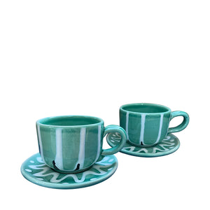 Sea Foam Ceramic Tea/Coffee Cup and Saucer - Puglia, Italy - PRE-ORDER