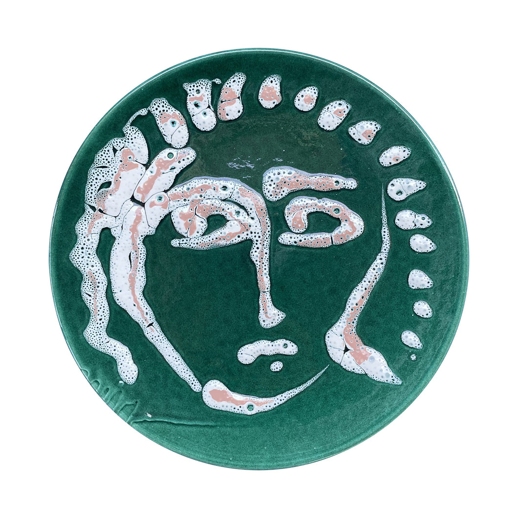 Verde Ceramic Serving Face Plate - Puglia, Italy