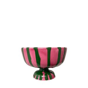 Lido Ceramic Dessert Cup, pink and green - Puglia, Italy