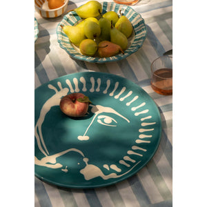 Ceramic Serving Face Plate, baltic blue - Puglia, Italy