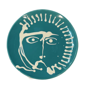 Ceramic Serving Face Plate, baltic blue - Puglia, Italy