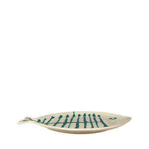Ceramic fish plate, baltic blue - Puglia, Italy