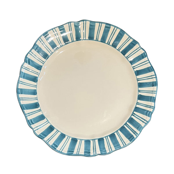 Molto Stripe Dinner Plate, baltic blue - Puglia, Italy