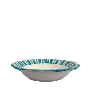 Molto Stripe Pasta Bowl, Baltic Blue - Puglia, Italy