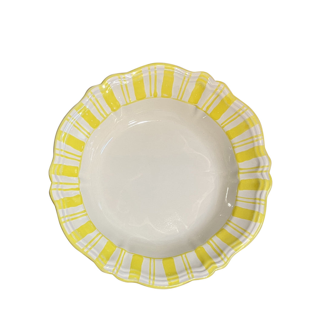 Molto Stripe Pasta Bowl, Bright Yellow - Puglia, Italy