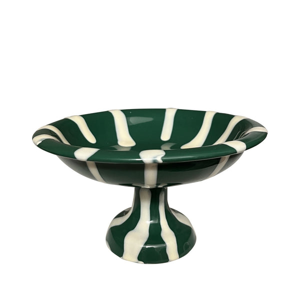 Aperitivo Bowl Stand, Green and Cream - Puglia, Italy